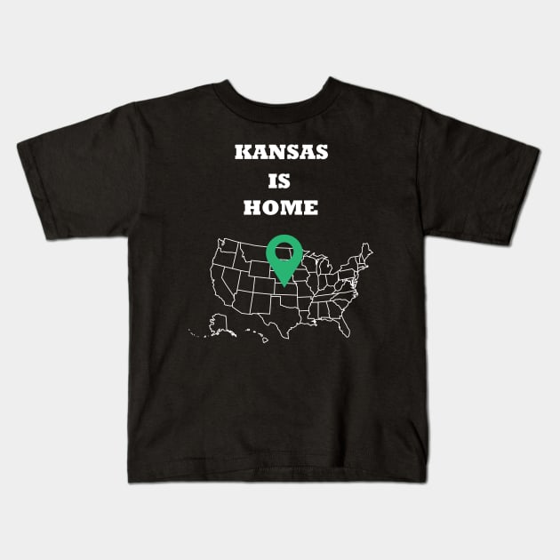 Kansas is Home Kids T-Shirt by PrintedDesigns